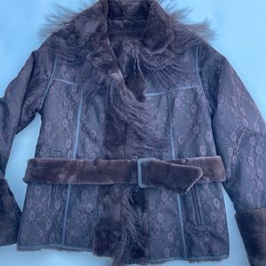 Fur floral lace jacket! Alberto Makali jacket!